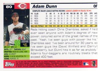 2005 Topps Opening Day #80 Adam Dunn Back