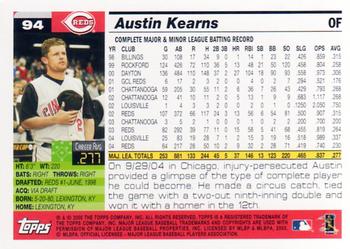 2005 Topps Opening Day #94 Austin Kearns Back