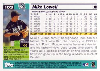 2005 Topps Opening Day #103 Mike Lowell Back