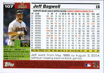 2005 Topps Opening Day #107 Jeff Bagwell Back