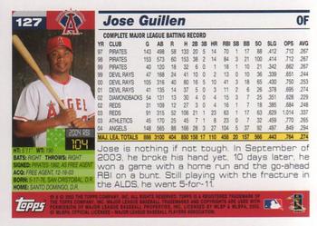 2005 Topps Opening Day #127 Jose Guillen Back