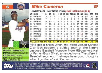 2005 Topps Opening Day #6 Mike Cameron Back