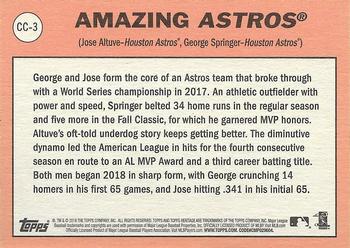 2018 Topps Heritage - Combo Cards #CC-3 Amazing Astros (Jose Altuve / George Springer) Back