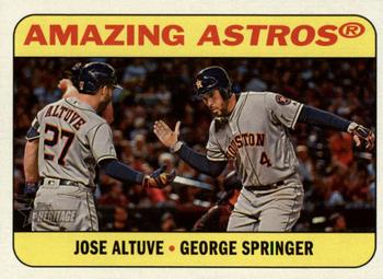 2018 Topps Heritage - Combo Cards #CC-3 Amazing Astros (Jose Altuve / George Springer) Front