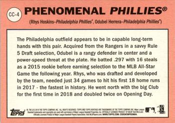 2018 Topps Heritage - Combo Cards #CC-4 Phenomenal Phillies (Rhys Hoskins / Odubel Herrera) Back