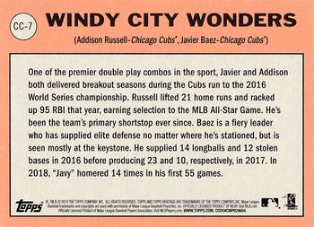 2018 Topps Heritage - Combo Cards #CC-7 Windy City Wonders (Addison Russell / Javier Baez) Back