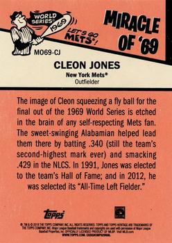 2018 Topps Heritage - Miracle of '69 #MO69-CJ Cleon Jones Back