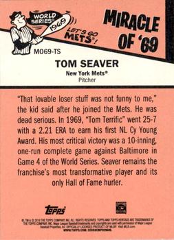 2018 Topps Heritage - Miracle of '69 #MO69-TS Tom Seaver Back