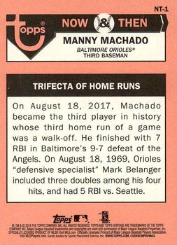 2018 Topps Heritage - Now & Then #NT-1 Manny Machado Back