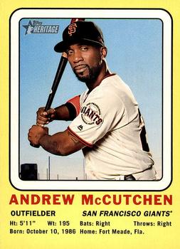 2018 Topps Heritage - 1969 Collector Cards High Number #69CC-AM Andrew McCutchen Front