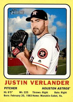 2018 Topps Heritage - 1969 Collector Cards High Number #69CC-JV Justin Verlander Front