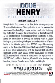 2018 Choice Wilmington Blue Rocks #28 Doug Henry Back