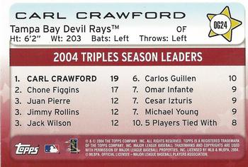 2005 Topps - Own The Game #OG24 Carl Crawford Back