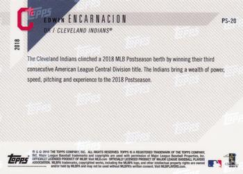 2018 Topps Now Postseason Cleveland Indians #PS-20 Edwin Encarnacion Back