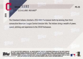 2018 Topps Now Postseason Cleveland Indians #PS-25 Brad Hand Back