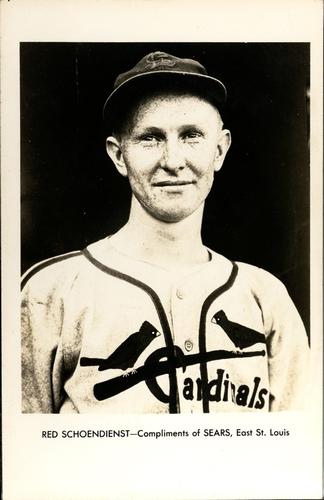 1946 Sears-East St. Louis Postcards #NNO Red Schoendienst Front