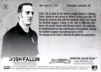 2014 Choice Winston-Salem Dash #9 Josh Fallin Back