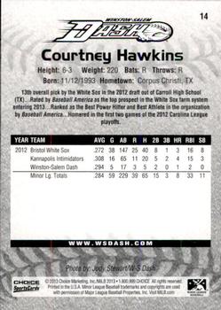 2013 Choice Winston-Salem Dash #14 Courtney Hawkins Back