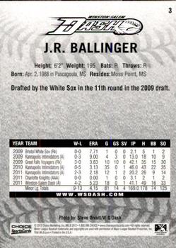 2012 Choice Winston-Salem Dash #3 J.R. Ballinger Back