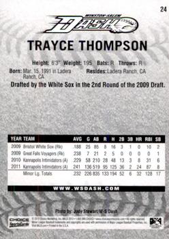 2012 Choice Winston-Salem Dash #24 Trayce Thompson Back