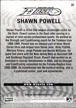 2012 Choice Winston-Salem Dash #30 Shawn Powell Back