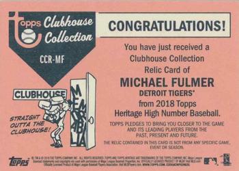 2018 Topps Heritage - Clubhouse Collection Relics High Number #CCR-MF Michael Fulmer Back