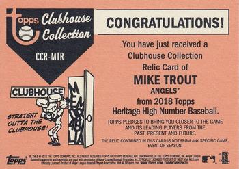 2018 Topps Heritage - Clubhouse Collection Relics High Number #CCR-MTR Mike Trout Back