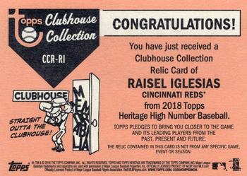2018 Topps Heritage - Clubhouse Collection Relics High Number #CCR-RI Raisel Iglesias Back