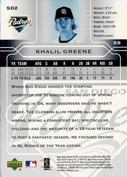 2005 Upper Deck San Diego Padres #SD2 Khalil Greene Back