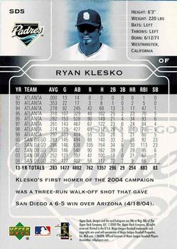 2005 Upper Deck San Diego Padres #SD5 Ryan Klesko Back