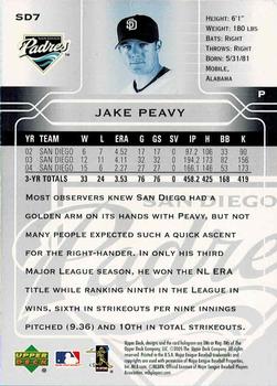 2005 Upper Deck San Diego Padres #SD7 Jake Peavy Back