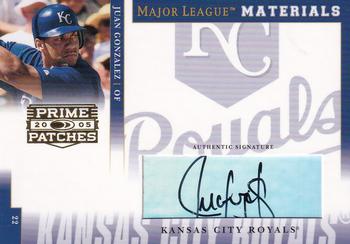 2005 Donruss Prime Patches - Major League Materials Autograph #MLM-45 Juan Gonzalez Front