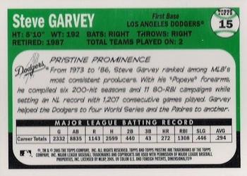 2005 Topps Pristine Legends #15 Steve Garvey Back