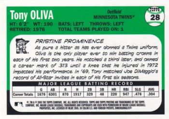 2005 Topps Pristine Legends #28 Tony Oliva Back