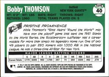 2005 Topps Pristine Legends #40 Bobby Thomson Back