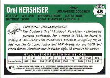 2005 Topps Pristine Legends #45 Orel Hershiser Back