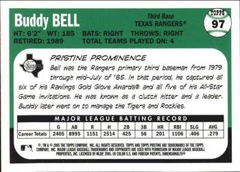 2005 Topps Pristine Legends #97 Buddy Bell Back