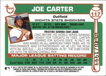2005 Topps Pristine Legends #117 Joe Carter Back