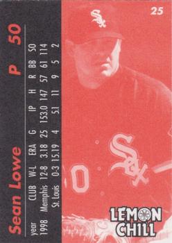 1999 Lemon Chill Chicago White Sox #25 Sean Lowe Back