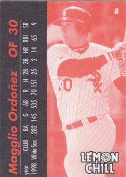 1999 Lemon Chill Chicago White Sox #8 Magglio Ordonez Back