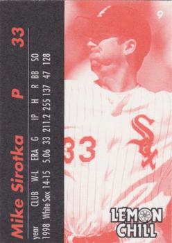 1999 Lemon Chill Chicago White Sox #9 Mike Sirotka Back