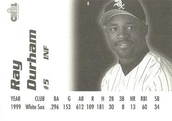 2000 Lemon Chill Chicago White Sox #8 Ray Durham Back