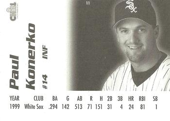 2000 Lemon Chill Chicago White Sox #11 Paul Konerko Back