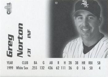 2000 Lemon Chill Chicago White Sox #12 Greg Norton Back
