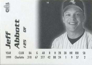 2000 Lemon Chill Chicago White Sox #14 Jeff Abbott Back