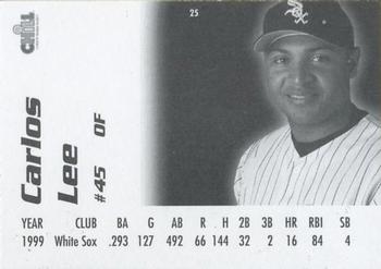 2000 Lemon Chill Chicago White Sox #25 Carlos Lee Back