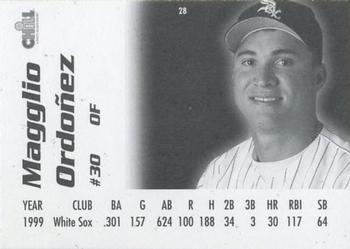 2000 Lemon Chill Chicago White Sox #28 Magglio Ordonez Back