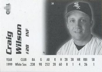2000 Lemon Chill Chicago White Sox #30 Craig Wilson Back