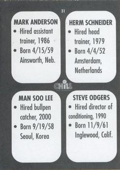 2000 Lemon Chill Chicago White Sox #31 Mark Anderson / Herm Schneider / Man Soo Lee / Steve Odgers Back