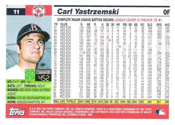 2005 Topps Retired Signature Edition #11 Carl Yastrzemski Back
